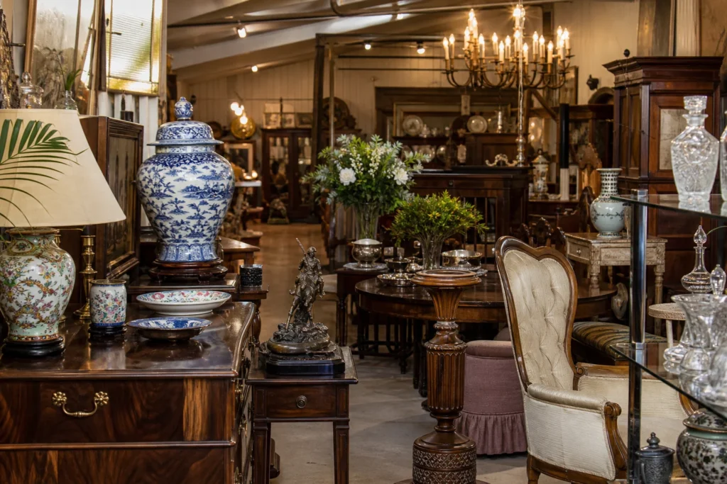 shoppers browsing antique and vintage market stalls at Louis’ Antiques in Western Australia